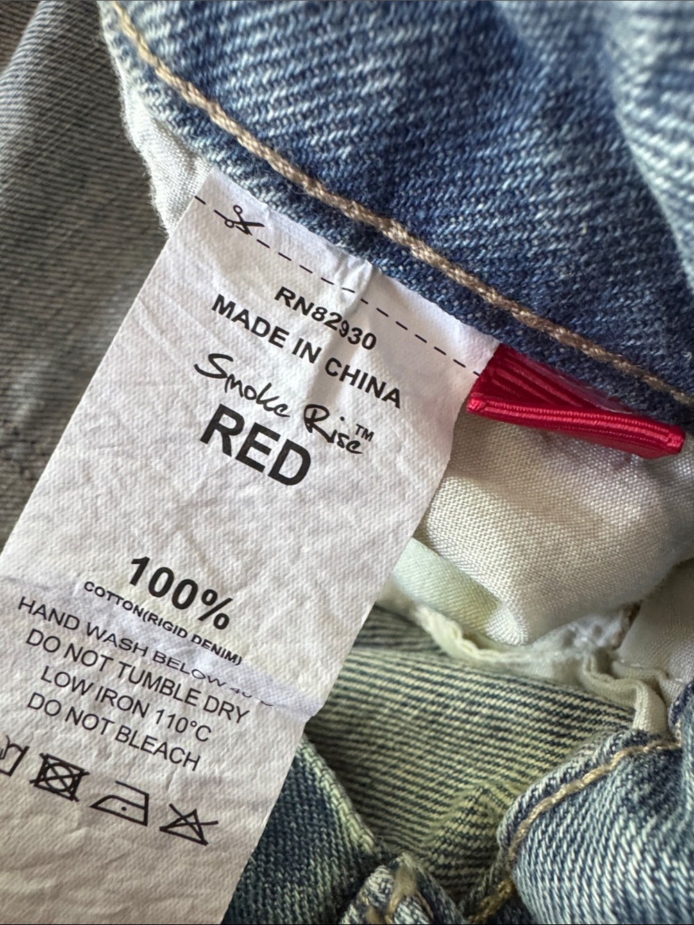 Smoke RIse RED Embroidered Acid-Wash Curvy Cargo Jeans in Blue NWT  Sz XL - Picture 13 of 14